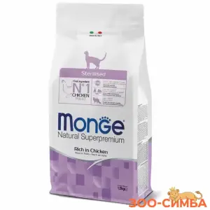 Сухой корм Monge Cat Daily Line Sterilised для стерилизованных кошек, из курицы