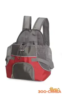 Рюкзак открытый для переноски животных красный  28x22x26-38h см