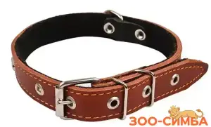 Ошейник кожаный humpo, серия ЧИП, ш 35, обх 50-65 см, кольцо посредине, подшитый
