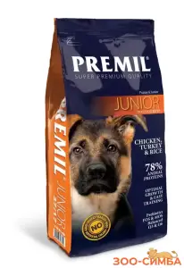 Premil SuperPremium Junior для щенков и юниоров с индейкой, тунцом и рисом