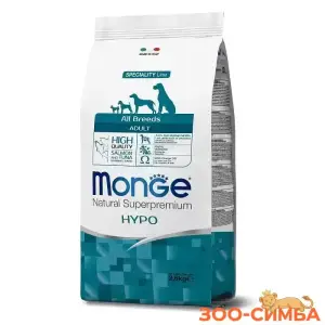 Cухой корм Monge Dog Speciality Line Hypo корм для взрослых собак, гипоаллергенный, из лосося с тунцом