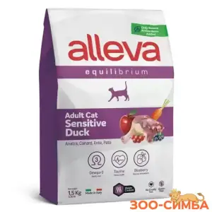 Alleva Equilibrium Sensitive с уткой для взрослых кошек