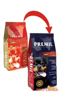 Premil SuperPremium Super Sport для взрослых и активных собак всех пород и величины, а также для беременных и кормящих собак