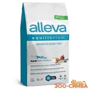 Alleva Equilibrium Sensitive с океанической рыбой для взрослых собак мелких и средних пород