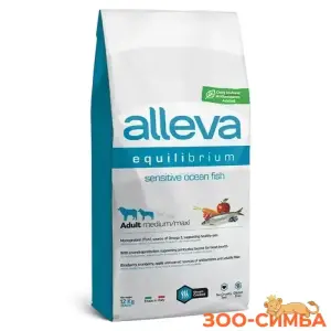 Alleva Equilibrium Sensitive с океанической рыбой для взрослых собак средних и крупных пород
