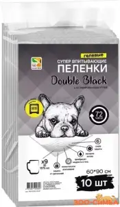 Пеленки FOUR PETS Double Black для собак с углем 60х90см., упаковка 10 шт