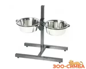 Cтойка регулируемая For Friends с металлическими мисками, 2,75 л.